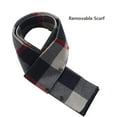 thumbnail image 4 of Men’s Wool Trench Coat Winter Slim Fit Pea Coat with Free Removable Plaid Scarf, 4 of 6