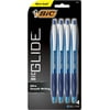 BIC Glide Retractable Ballpoint Pen, Medium Point (1.0 mm), Blue, 4-Count