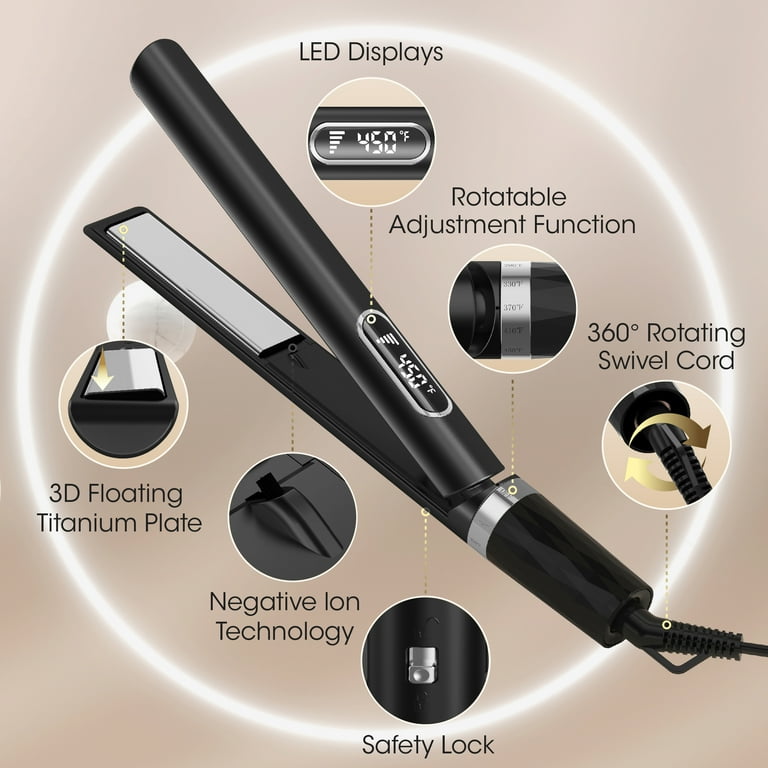 SKIMI Hair Straightener Flat Iron Inch Titanium Plates with