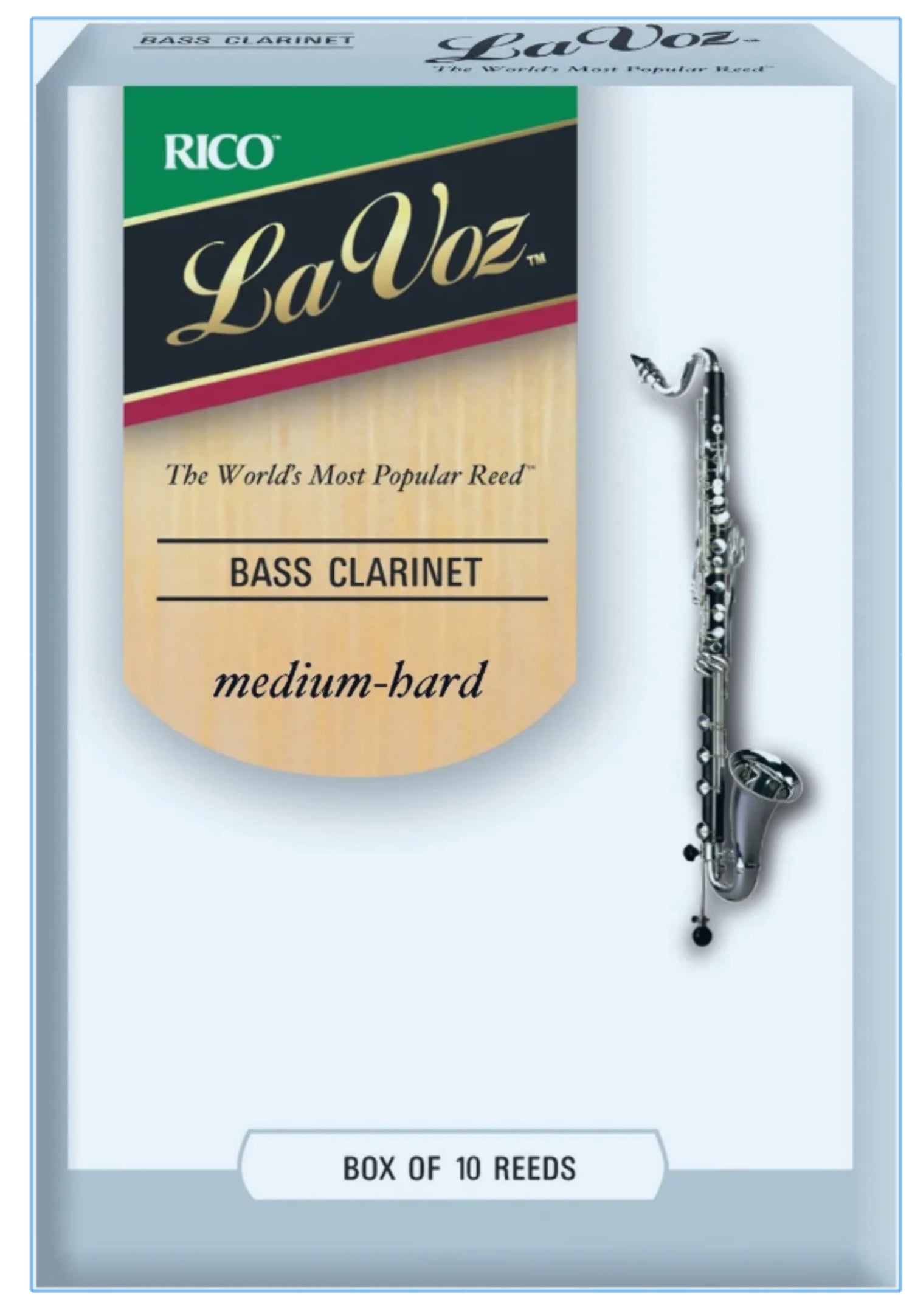 La Voz Bass Clarinet Reeds, Strength Hard, 10-pack
