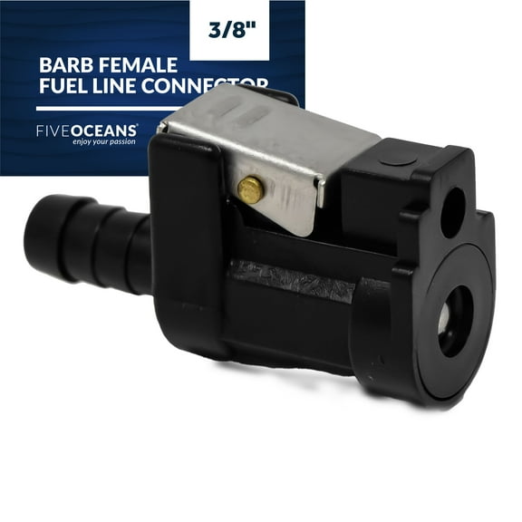 Five Oceans 3/8 Barb Female Fuel Line Quick Connector for Yamaha/Mercury Outboard Connections and Mercury Fuel Tank Side, Replaces Part 22-13563Q7, 22-13563A7, 22-13563A6, 22-13563T7 - FO2888