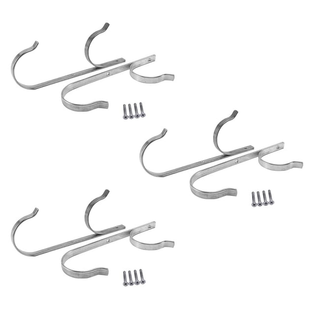 Pool Pole Hanger Premium 6Pcs Aluminium Holder Set, Perfect Hooks for Telescopic Poles, Skimmers, Leaf Rakes, Nets