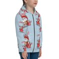 thumbnail image 5 of Xecao merry Christmas rabbit Pattern Zip Up Hoodies for Boys Girls, Sweatshirt with Pockets-Small, 5 of 6