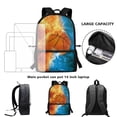 thumbnail image 6 of KUIFORTI Burning Fire Basketball Kids 17 Inch Schoolbag with Compartment and Side Mesh Pockets, Durable Backpack Stationery Organizer Bag for Boys Children Teens, 6 of 6
