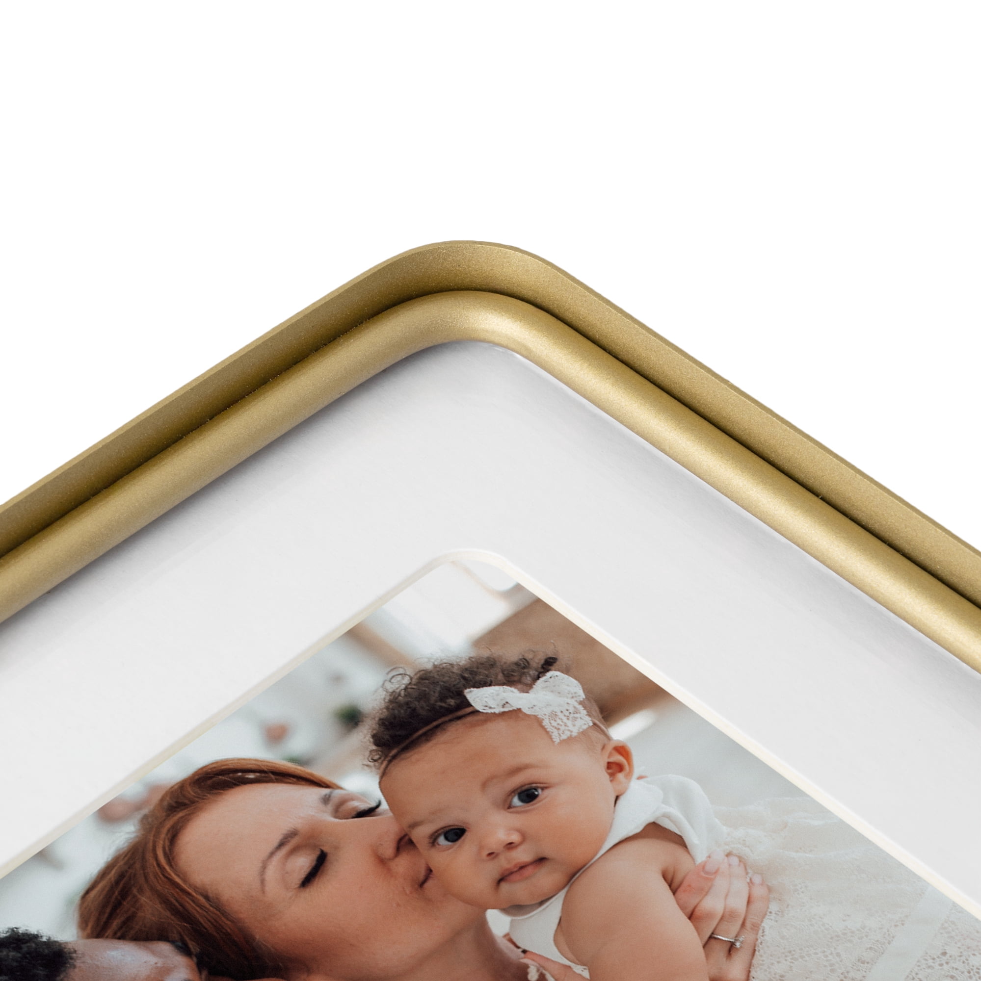 Mainstays 5x7 Matted to 4x6 Picture Frame – Gold Rounded Corner Tabletop Photo Frame