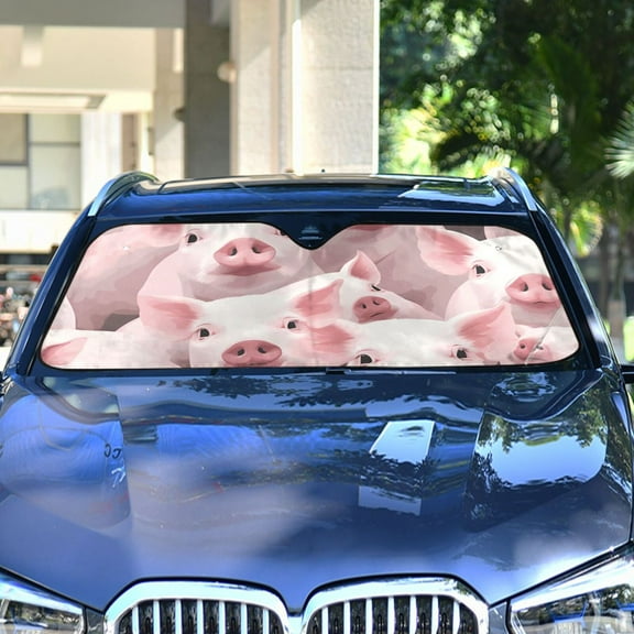 Pigs Pink Automotive Front Car Windshield Sun Shade Reflector Foldable for Front Fit for Cars Truck SUVs