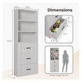 70.9" Tall Bookcase with 3 Shelves and 3 Drawers,2 Outlets & 2 USB ...