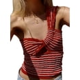 thumbnail image 2 of Genuiskids Women Knitted One Shoulder Crop Top Sexy Backless Strappy Cami Tops Sleeveless Striped Tank Aesthetic Bustier Tops Streetwear, 2 of 9