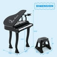 thumbnail image 3 of Gymax 37 Keys Kids Piano Keyboard Toy Toddler Musical Instrument w/ Stool & Microphone Black, 3 of 9