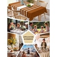 thumbnail image 5 of Burnt Orange White Stripe Table Cloth, Modern Rustic Vertical Striped Waterproof Tablecloth for Square Tables, Reusable Washable Fabric Table Cover for Restaurant Kitchen Dining Tables 60"x60", 5 of 6