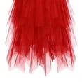 thumbnail image 4 of Yeaiivve Tulle Skirts for Girls High Low Layered Puffy Fairy Skirts Midi Length Irregular Tutu Skirt Sheer Mesh Tutu Skirt Red,6-7Years, 4 of 6