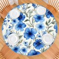 thumbnail image 2 of Pioneer Flower Floral Print Pattern Round Fitted Tablecloth with Elastic Edge,Dining Table Cover Waterproof,Outdoor Round Tablecloth for Camping,Dining,Indoor and Outdoor, 2 of 7