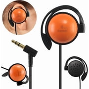 EXMAX SE-55 Wired Single Headphone Foamless 3.5mm Ear-Hook Big Large Speaker Style for ATG-100T EX-100 Wireless Tour Guide Receiver Radio Podcast Cellphone for Learning Working(Right-Side Earphone)