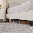 thumbnail image 5 of Full Size Bed Frame with Wingback Headboard, Velvet Upholstered Platform Bedframe with Wood Slats, No Box Spring Needed, Easy Assembly, Beige, 5 of 7