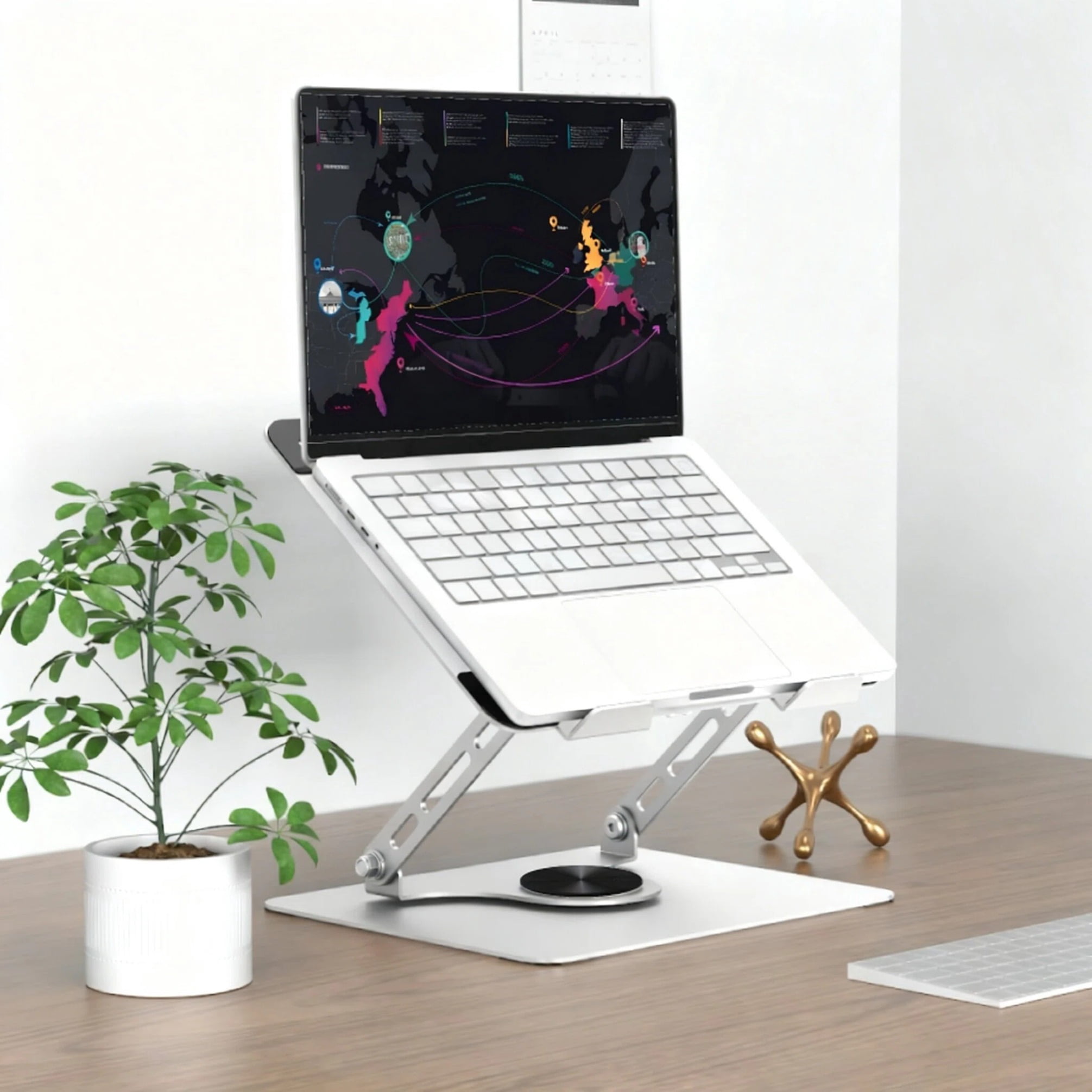 Beloadence Laptop Stand for Desk, Computer Stand with 360 Rotating Base, Fits 10-15.6"
