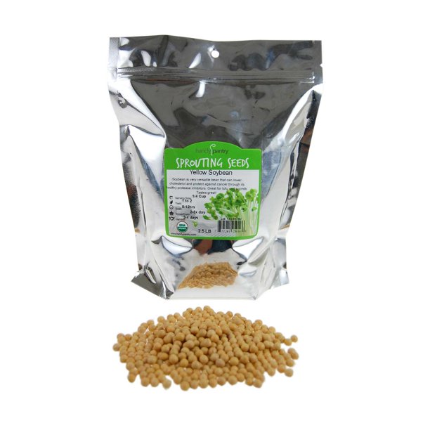 Certified Organic Dried Yellow Soybeans 2.5 Lb Perfect for Use in a