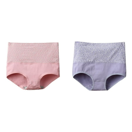 2-Pack Women s Solid Color Underwear High Waisted Underwear Ladies Panties for Women Breathable Briefs for Women Lane Panties 22/24 Rdp52 after Birth Underwear Women Comfort Choice Panties plus Size