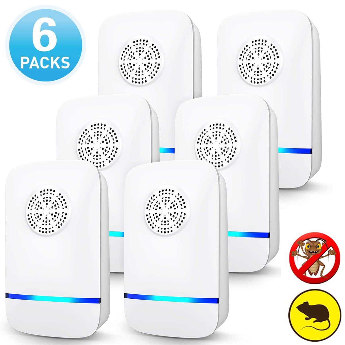 Ultrasonic Pest Repeller (6 PACK), Anpro Electric Mice Repellent Plug-in Rodent Repellent Indoor for Insect Roach Mice Spider Ant Bug Mosquito Repellent