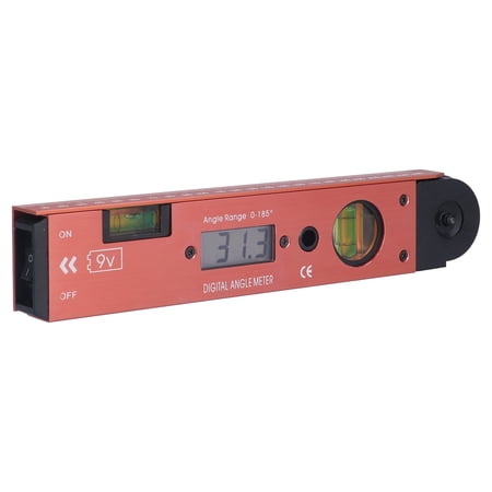 M Buder LCD Digital Protractor Inclinometer, Portable Angle Finder Gauge with Level Bubble, Aluminum Alloy Woodworking Measuring Tool, 10.8 in / 27.5 cm