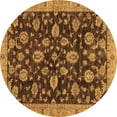 thumbnail image 1 of Ahgly Company Indoor Round Oriental Brown Traditional Area Rugs, 3' Round, 1 of 4