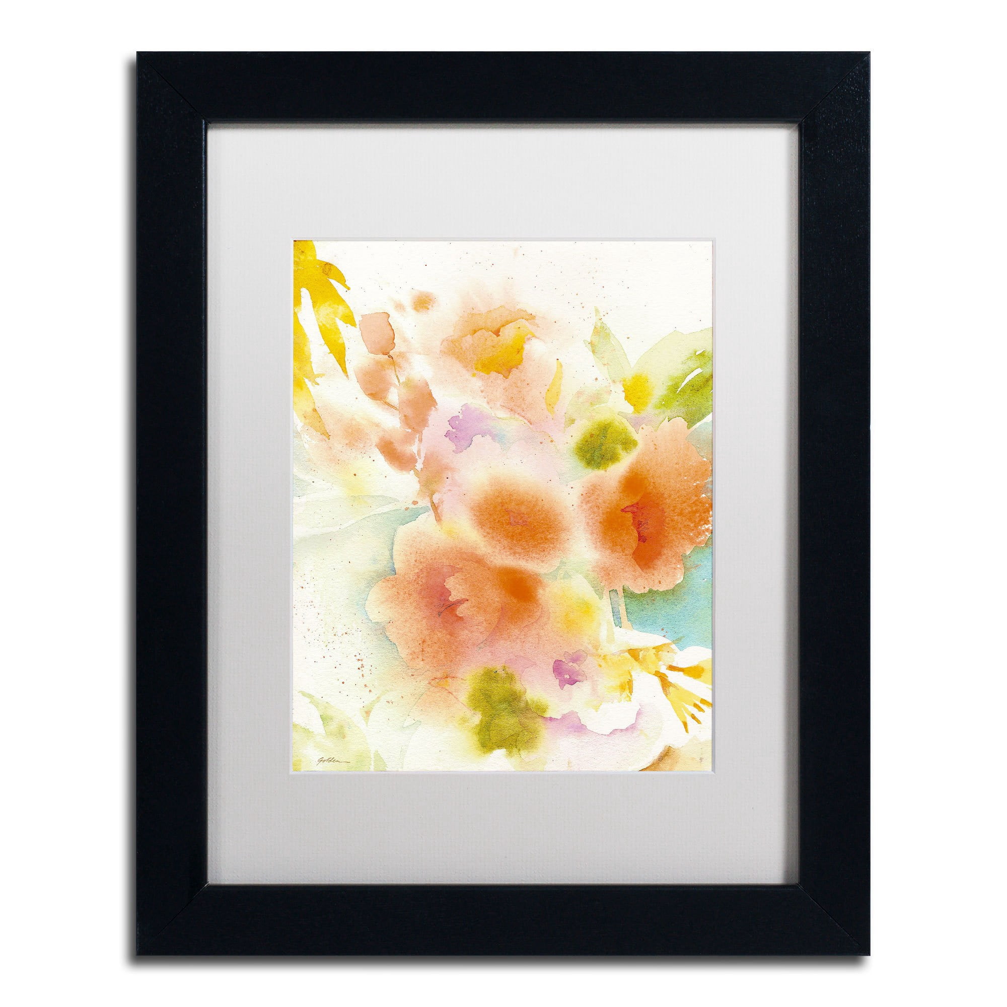 Trademark Fine Art "Orange Reflection" Canvas Art by Sheila Golden, White Matte, Black Frame