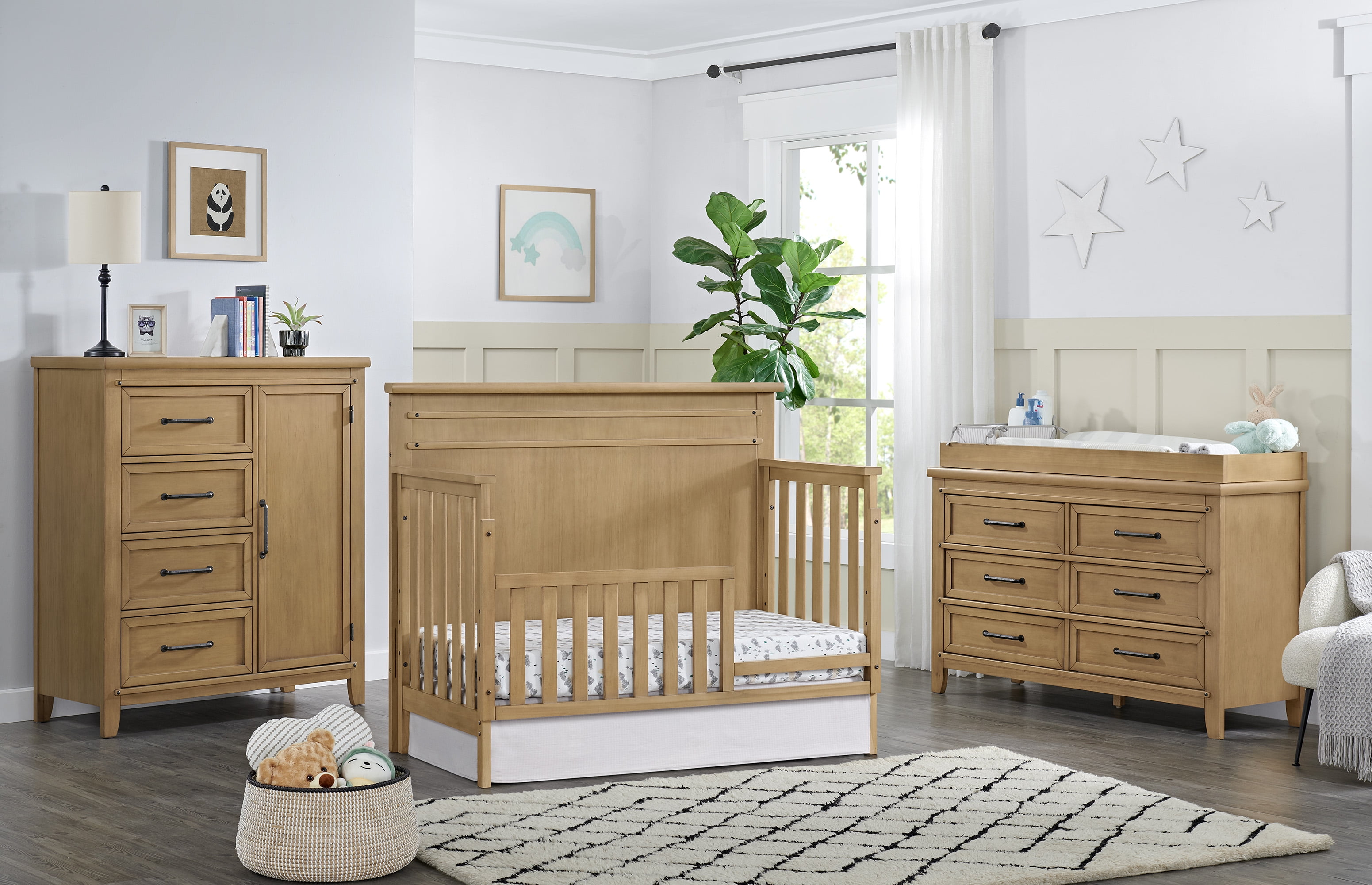 Soho Baby Morrison 4 in 1 Convertible Crib Honey Wood