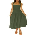 thumbnail image 1 of Femmes d'Été Plissée Maxi Robe Solide/imprimé Froncé Buste Ouvert Dos Fluide Maxi Robe Longue, 1 of 7