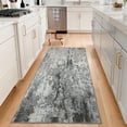 thumbnail image 1 of Modern Abstract Runner Rug – Washable, Mark Resistant, Non-Slip, Low Pile, Soft Carpet for Hallway, Kitchen, Laundry, Bedroom – Easy Clean, Grey, 2x6ft (61x183cm), USA Stock, 1 of 7