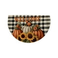 thumbnail image 2 of HomeKingdee Half Round Door Mat Soft Non Slip Semi Circle Bath Rug with TPR Backing,Thanksgiving Fall Sunflower Pumpkin On Plaid Welcome Doormat Entryway Rugs, 2 of 6
