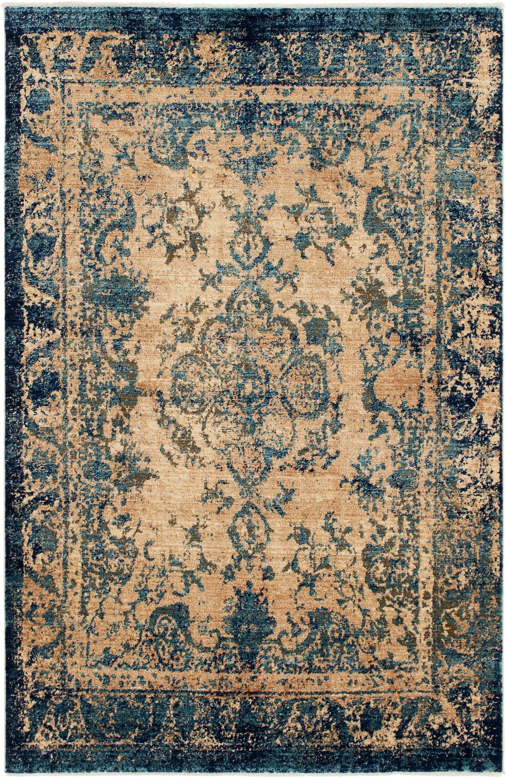 Unique Loom Indoor Rectangular Traditional Vintage Area Rugs Blue/Beige