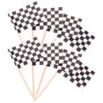 thumbnail image 3 of CIMAXIC Pack of 100 Racing Flag Toothpicks Checkered Flag Picks Appetizer Toothpicks Fruit Sticks for Cocktail Party - Black and White,1.38"X0.98"X2.56", 3 of 5
