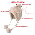thumbnail image 5 of WREESH Women's Winter Trapper Hat Thick Cold-Proof Pullover Hat With Fleece Ball Warm Ear Protection Beige, 5 of 8