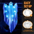 thumbnail image 4 of Halloween Spectacle: 47" Light-Up Hanging Ghost with Eerie Warm White LED Glow, Spooktacular Decor for Front Yard, Patio, Lawn, Garden & Indoor/Outdoor Parties!, 4 of 8