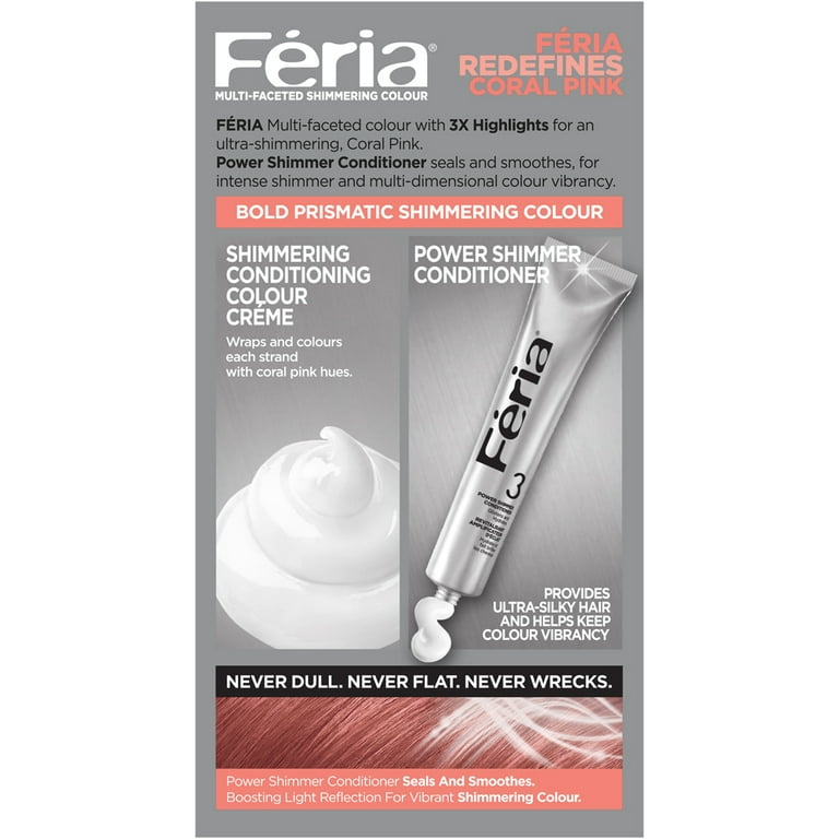 L'Oreal Paris Feria Dye Kit, Permanent Hair Color, Coral Pink CP1