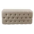 thumbnail image 3 of HomePop Ainsley Traditional Fabric Button Tufted Storage Bench in Tan, 3 of 9
