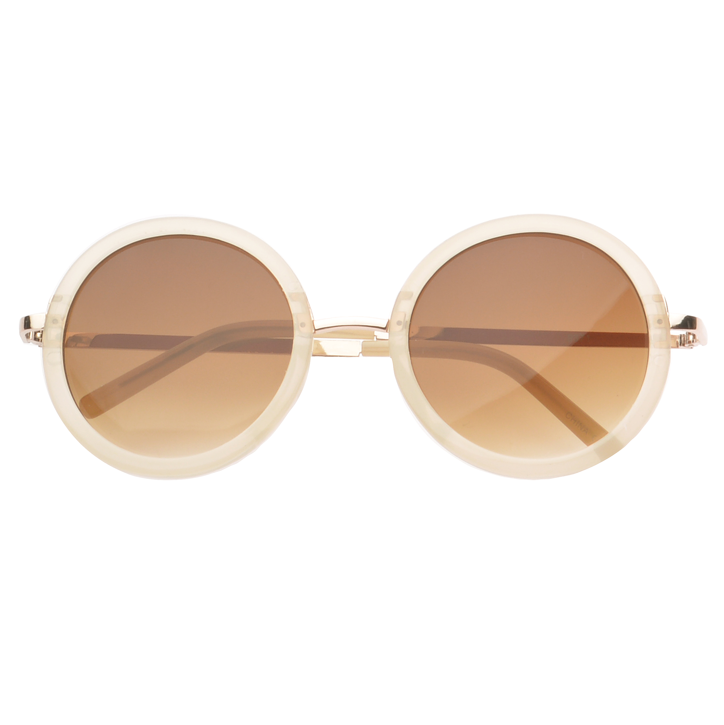 MLC Eyewear Binoculars Round Fashion Sunglasses in Beige