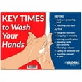 thumbnail image 2 of Global Industrial Key Times to Wash Your Hands Sign  14""W x 10""H  Wall Adhesiv, 2 of 3