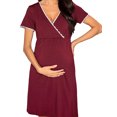 thumbnail image 1 of Jchiup Robe de Maternité à Manches Courtes à Col en V pour Femmes, Chemise de Nuit d'Allaitement pour l'Allaitement, Vêtement de Nuit, 1 of 6