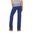 thumbnail image 4 of Forever 21 Women's Navy Y2K Foldover Flare Legging, Contrast Fold-Over Waist Design for Athleisure Everyday Wear, XL, 4 of 6