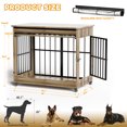 thumbnail image 5 of YIKEMA Furniture Extra Large Wooden Indoor Dog Crate with Wheels, Greige, 5 of 9