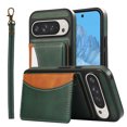 thumbnail image 6 of for Google Pixel 9 Pro XL Wallet Case with Card Holder - PU Leather Case for Women & Girls, Wrist Hand Strap, Secure Finger Ring, Shockproof Protective Phone Cover for Google Pixel 9 Pro XL, Green, 6 of 6