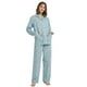 thumbnail image 4 of GLOBAL Conjuntos de Pijamas de Algodón para Mujer, Ropa de Dormir de Manga Larga con Botones, Ropa de Dormir Cómoda, Conjunto de Pijama Suave, Paisley Verde XXL, 4 of 7