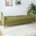 DHP Jasper Coil Futon, Convertible Living Room Sofa Couch, Green Linen