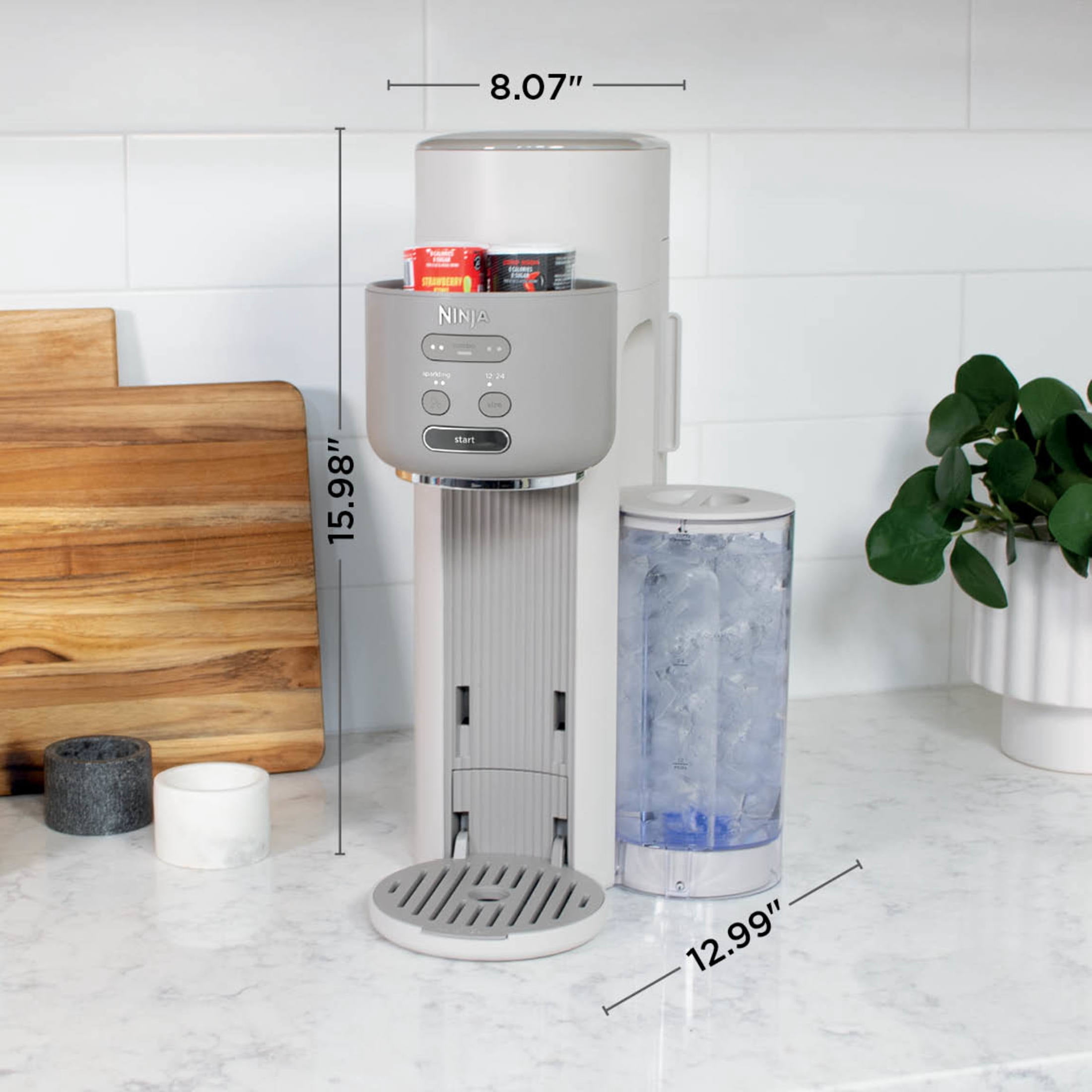 Ninja Thirsti Ultimate Drink System, Sparkling or Still, 36-oz Removeable Temperature Sensitive Water Reservoir, WC3000SD1 Sand
