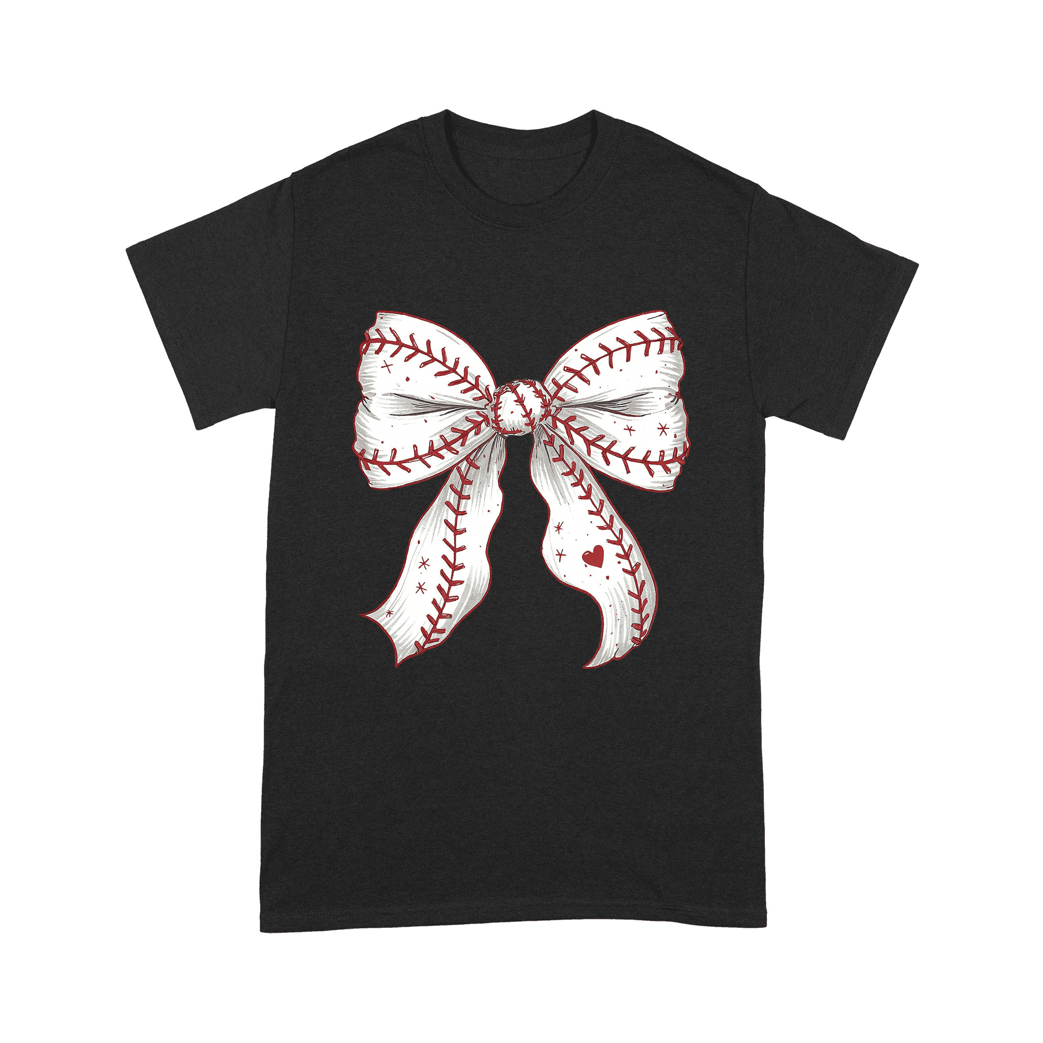 Baseball Stitch Bow Graphic Tee – Cute Sports Mom Shirt
