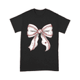 thumbnail image 3 of Baseball Stitch Bow Graphic Tee – Cute Sports Mom Shirt, 3 of 5