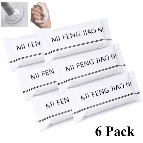 6-Pack New Type White Waterproof Sealant Mastic, Repair Sealing Clay, Quick Mending Mud for Drain Connection, Wall Hole, Air Conditioning Hole Waterproof Seal Putty