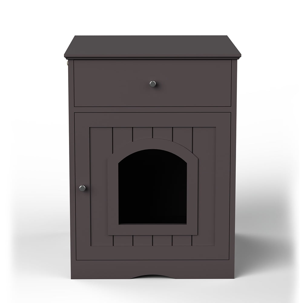 Kadyn Pet House, Solid Wood Cat Litter Box Enclosure with Drawer, Cat Home Nightstand for Indoor Cats, Brown Kadyn Pet House, Solid Wood Cat Litter Box Enclosure with Drawer, Cat Home Nightstand for Indoor Cats, Brown
