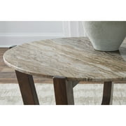 Signature Design by Ashley Tanidore Coffee Table with Natural Marble Top, Warm Brown