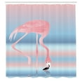 thumbnail image 3 of Ambesonne Flamingo Shower Curtain, Birds in Love Lake, 69"Wx70"L, Pink Blue, 3 of 5